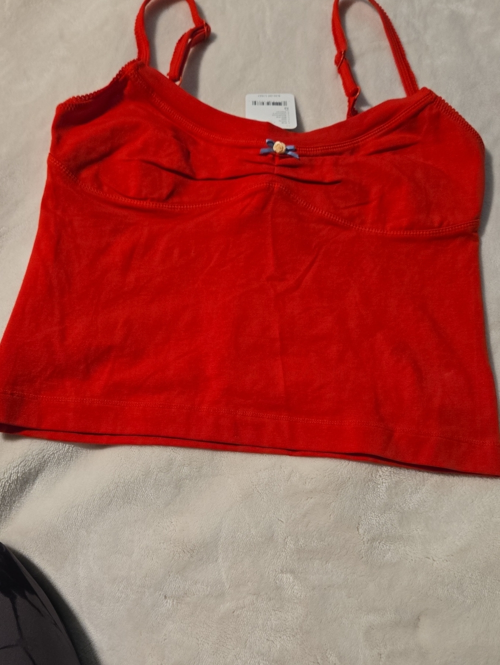 Free People Bright Red Camisole with Adjustable Straps